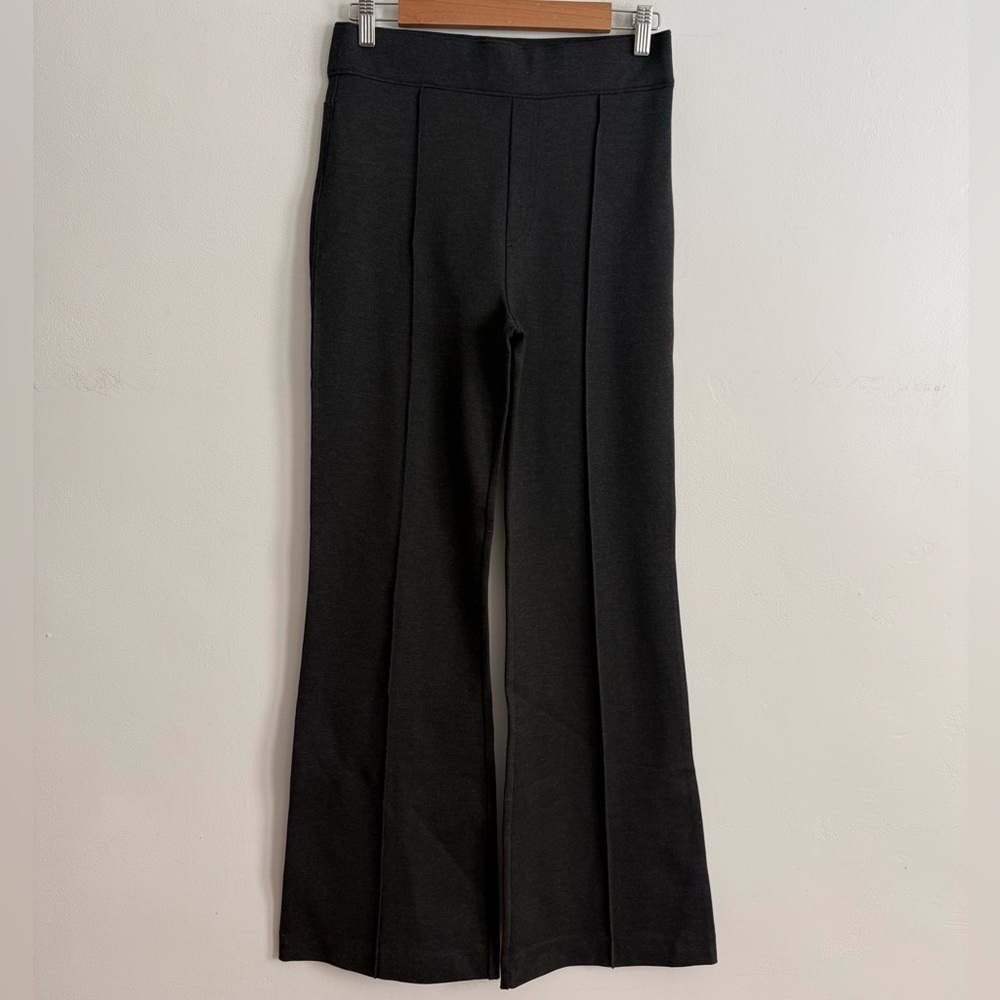 SPANX Pull-On Ponte Pants | Gray | Wide Flare Leg | Size M